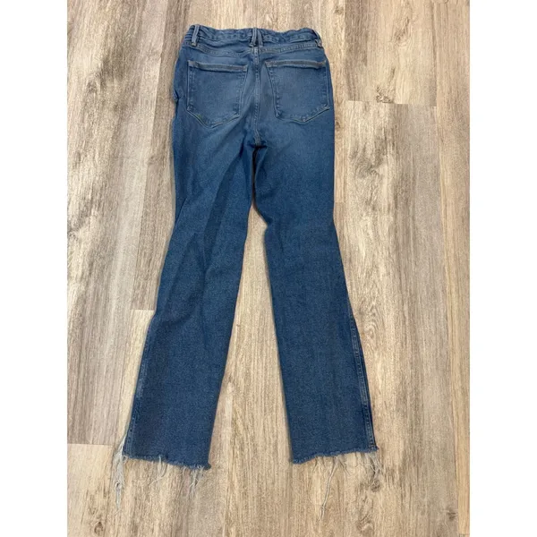 Good‎ American High Rise Straight Leg Blue Jeans Raw Hem Women's Size 2/26 - Image 3