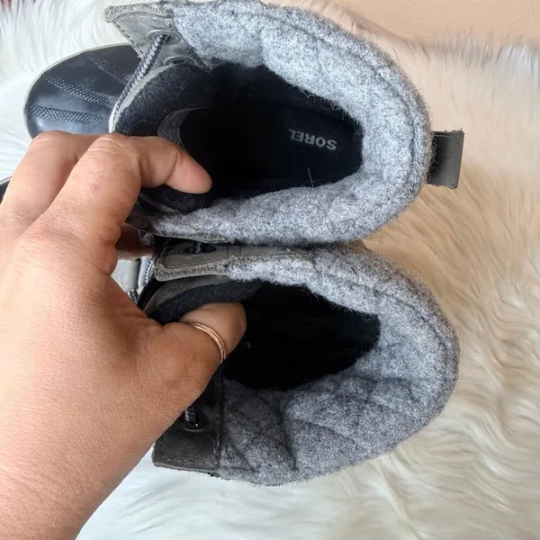 Sorel Slimpack II Lace Waterproof Winter Boots in Quarry Grey and Black Size 6 - Image 7