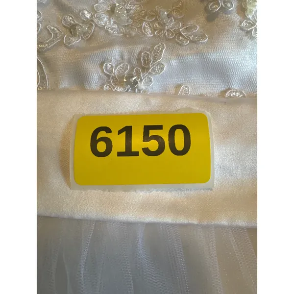 White Tulle Wedding Dress Sequin Pearl Embroidered Bodice Beach Bridal Gown - Image 7