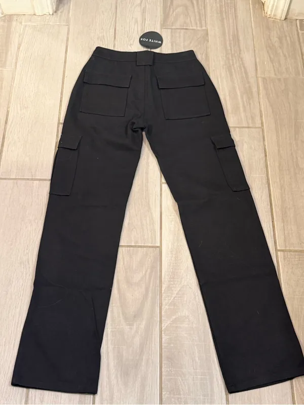 White Fox Boutique Black Cargo Jeans - Image 6