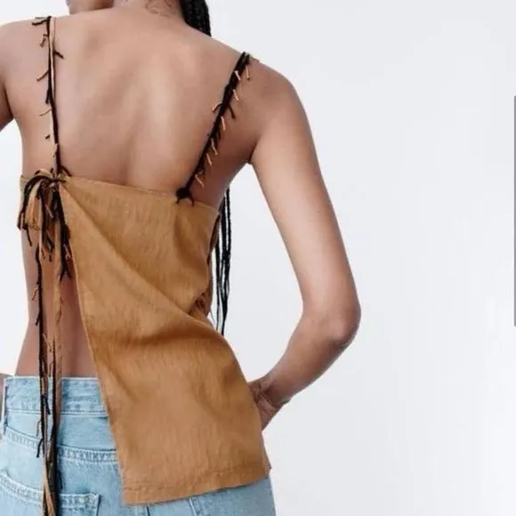 ZARA Textured Top with Straps Detail - Image 14