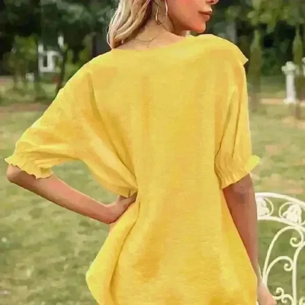 Yellow Ruffle Summer‎ Top Size L - Image 2