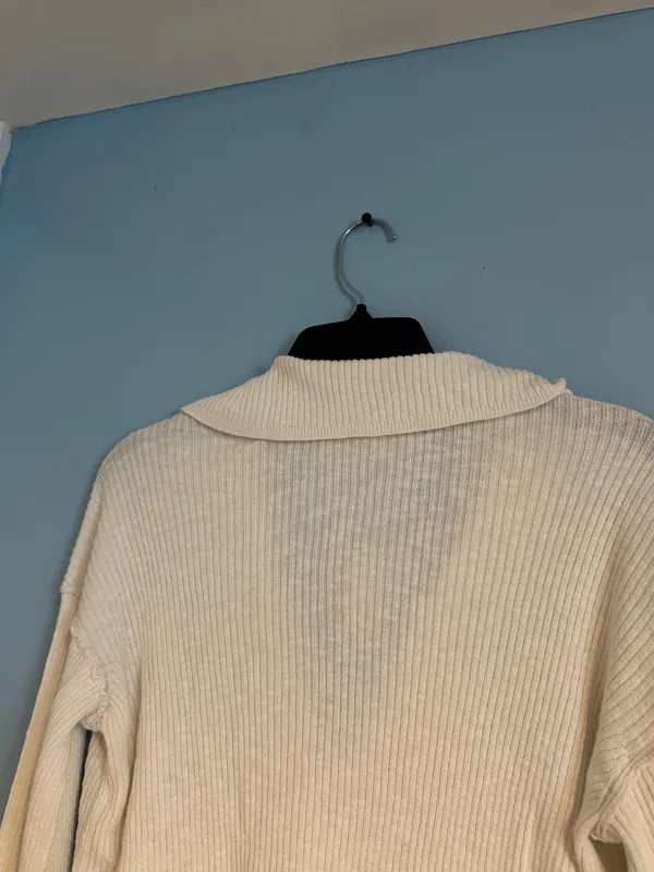 Free People Ella Sweatshirt Ivory Small - Image 6