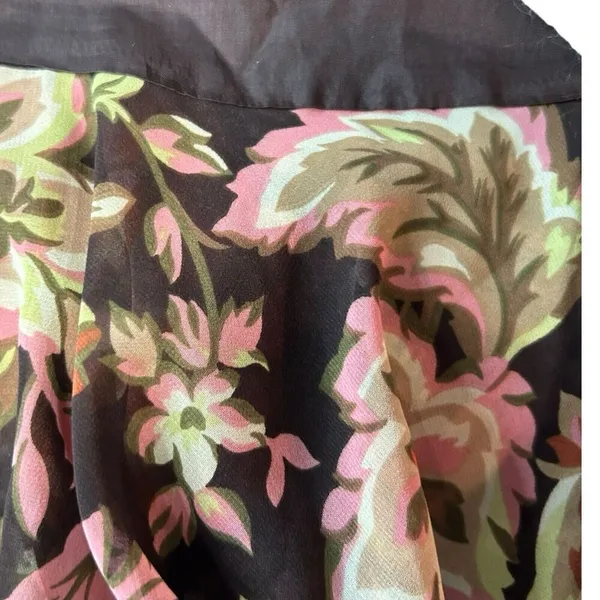 Ann Taylor Loft Women Tweed Texture Flounce Skirt Brown Floral Hem Accent Size 8 Wool Blend - Image 6