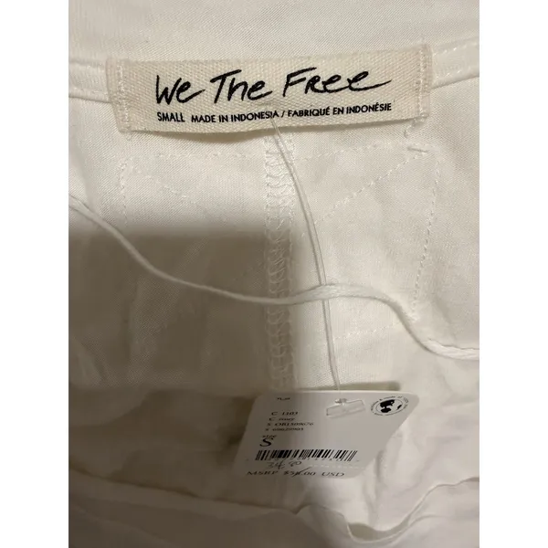 Free People We the Free Fresh & Clean Long Sleeve Top Ivory‎ Women's Size Small - Image 9