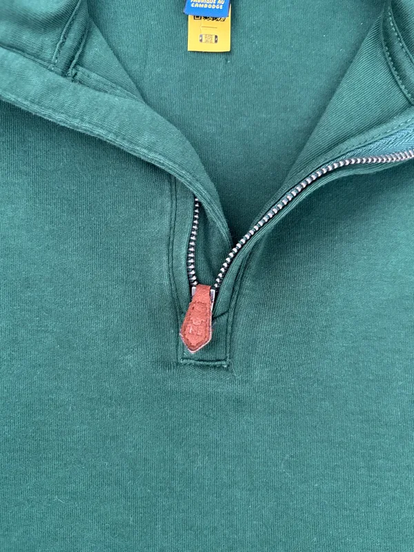 Polo Ralph Lauren Green Estate-Rib Quarter-Zip Pullover Sweatshirt M 10-12 - Image 4