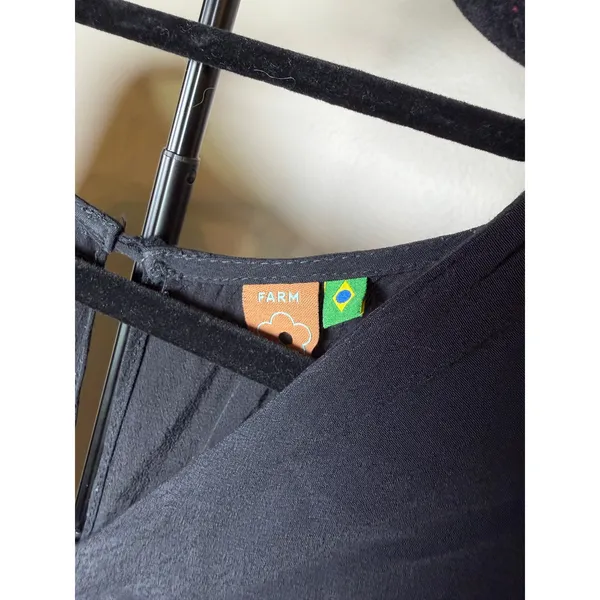 Farm Rio Black Summery Mini Dress Size Small - Image 2