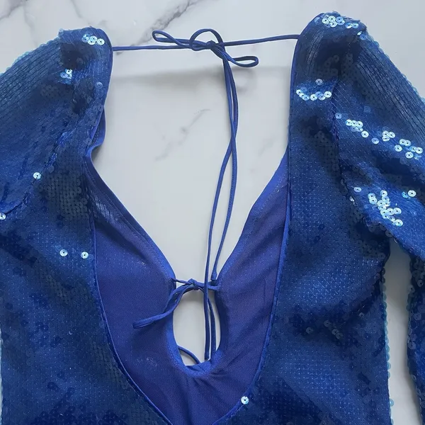 Bardot Verona Sequin dress Cobalt blue Size 6 Gala Event Party Formal - Image 9
