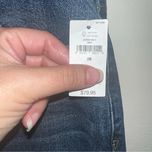 Gap High Rise Distressed Straight Jeans Women’s Size‎ 28 NWT - Image 3