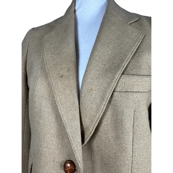 Vintage ‘90s Londonderry by Peabody Tan Wool Blend Single Breasted Blazer - Image 4