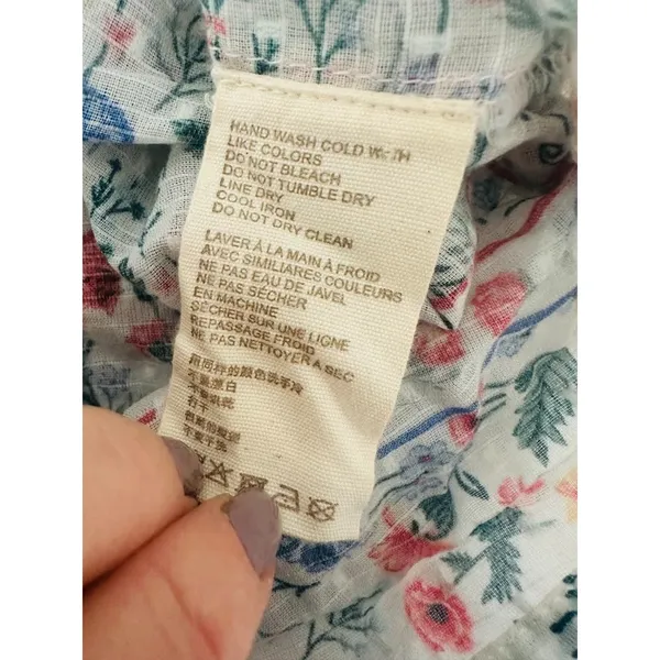 Anthropologie‎ Let Me Be Bandana Button Down Top Womens 6 Patchwork Hippie Boho - Image 9