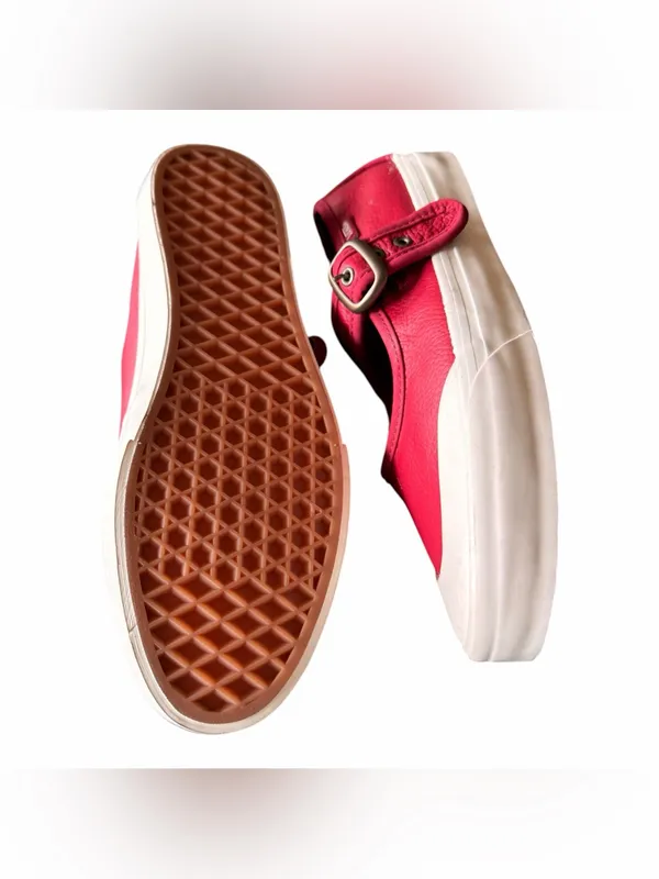 NEW VANS Leather Mary Jane Shoe Bordeaux / Red / Burgundy M-6.5 W -8 - Image 9