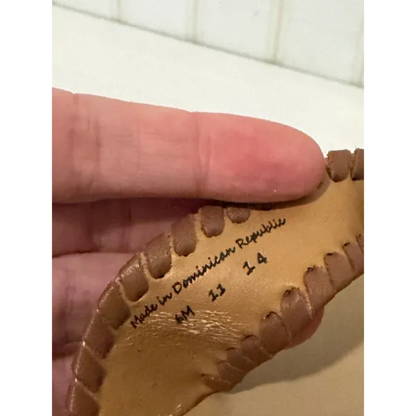 Jack Rogers Womens Whipstitch Leather Thong Sandals Saddle Tan Size 8M Flat - Image 5