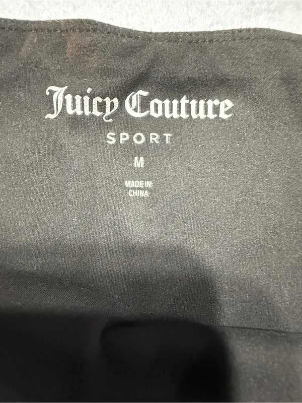Juicy Couture Sport NWT Black Leggings crisscross Logo Waistband Sz M - Image 8