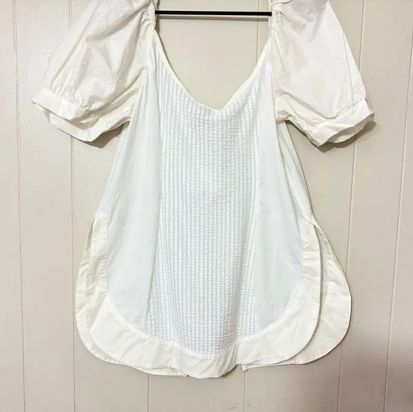 Anthropologie White Maeve Puff-Sleeve Sweetheart Top Size L NWT (READ) - Image 8