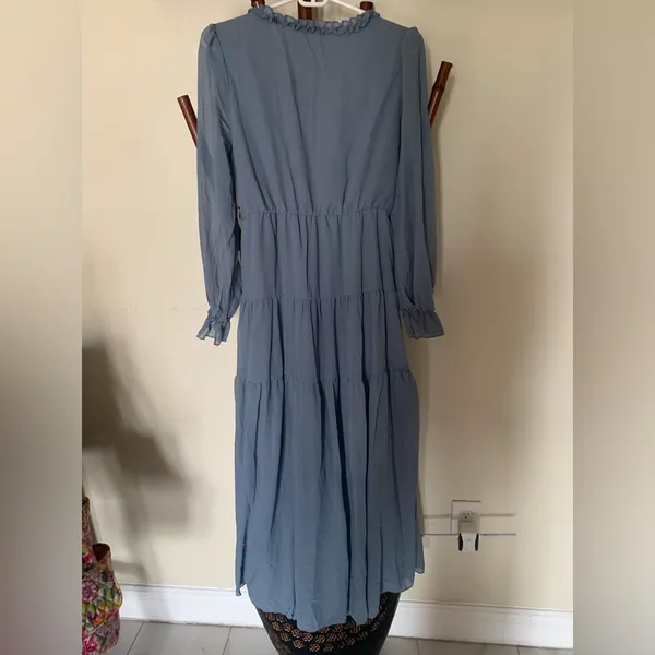 Blue Ruffle Dress Size M - Image 5