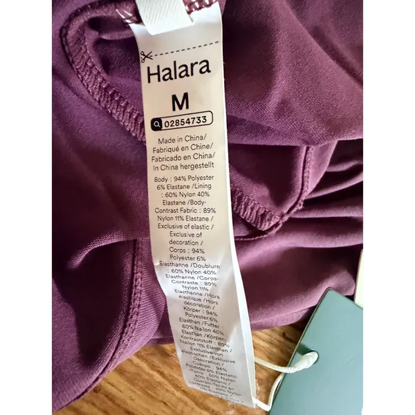 NWT Halara Purple Lace Sleeve Cowl Neck Ruched Midi Dress Size M - Image 7