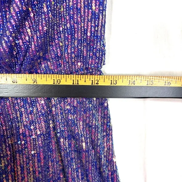 SheIn NWOT Sequin Cowl Neck Sleeveless Dress Womens S Lavender Glam Retro Hoco‎ Event - Image 5