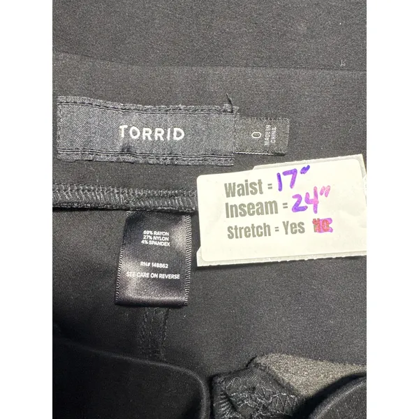 Torrid Cropped Pants‎ Stretch Career Casual Black Torrid Size 0 - Image 3