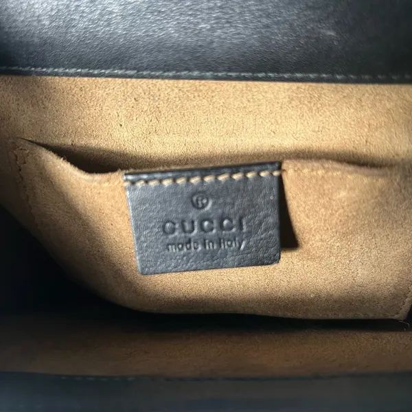 Gucci GG Black Leather Small Padlock Shoulder Bag Purse - Image 14