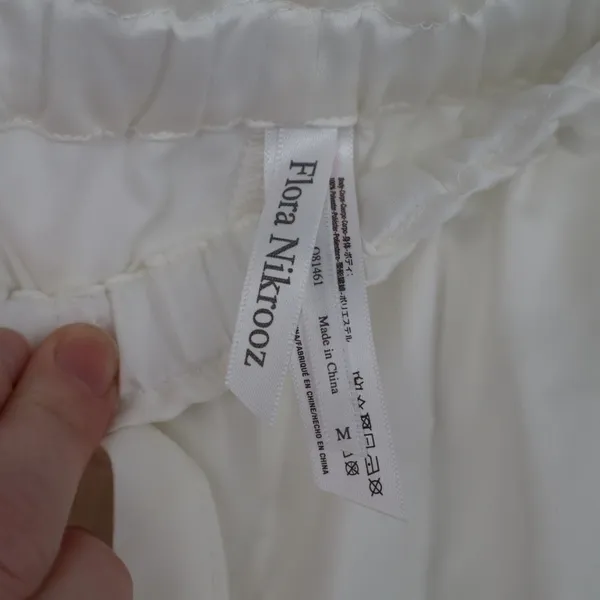 Flora Nikrooz Selena Sleep Shorts Women Medium White Cotton Tie Front Loungewear - Image 4