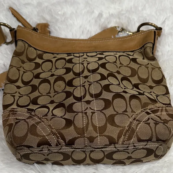 Coach Tan and Brown Crossbody Bag - Image 8