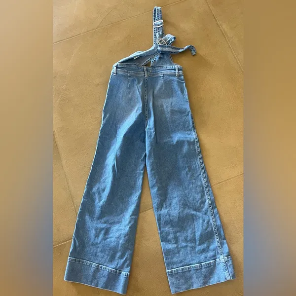 Free People Light Blue Denim Wide-Leg Jumpsuit - Image 8