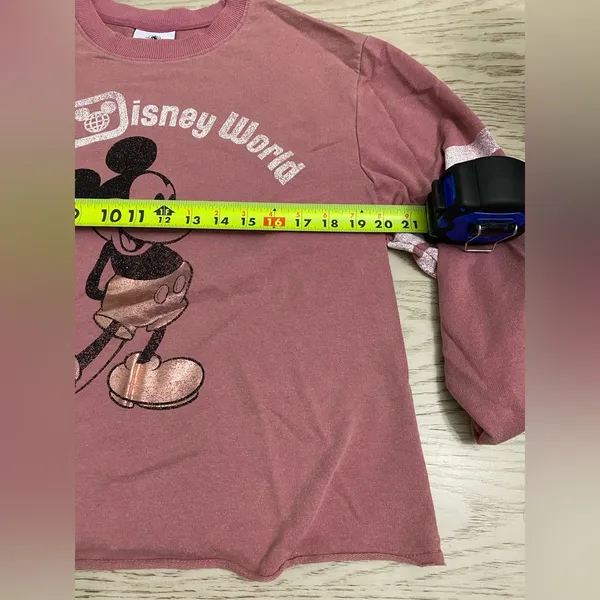 Disney Park Lightweight Pink Mickey Mouse Sweatshirt - Image 5