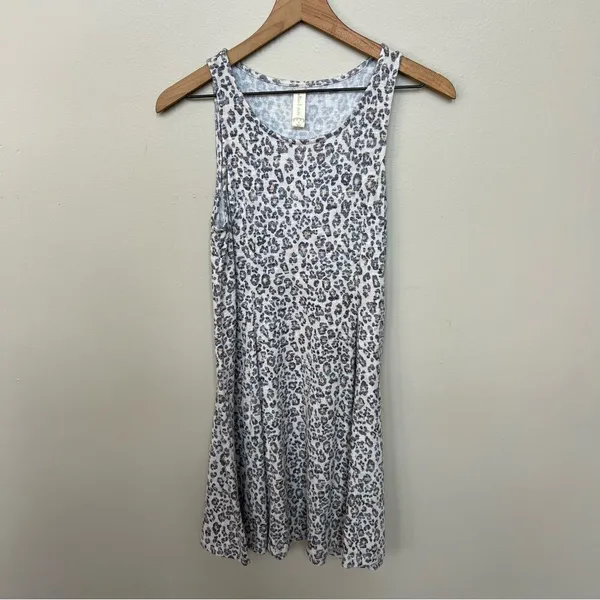 Altar’d State Leopard Print Full A-Line Sleeveless Stretch Mini Dress Small - Image 3