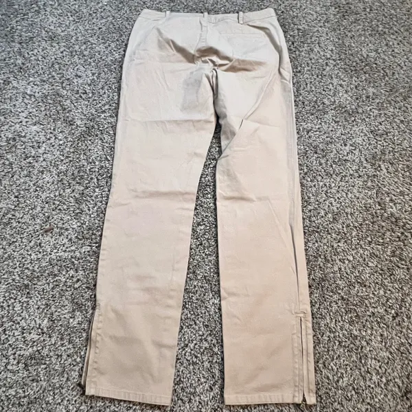 Lauren Ralph Lauren Womens Tan Khaki Ankle Zipper Straight‎ Leg Pants Size 8 - Image 4