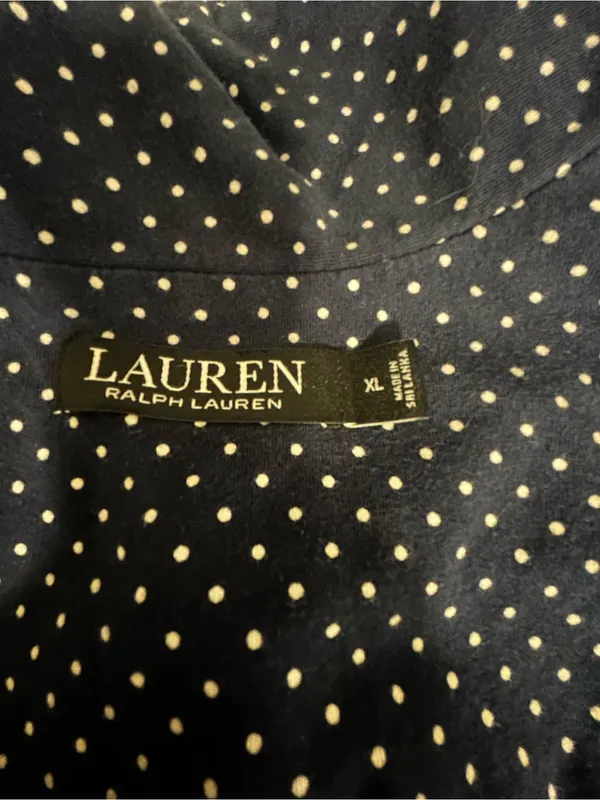 Lauren Ralph Lauren Navy and White Polka Dot Capri Pajama Set - Image 12