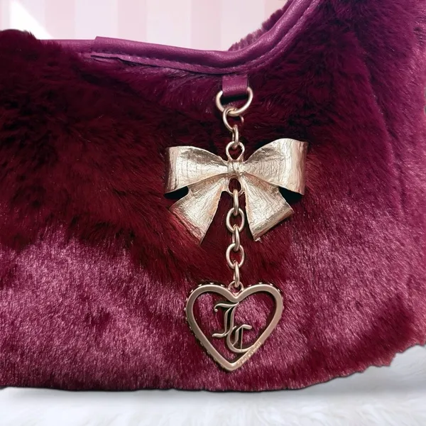 Juicy Couture Burgundy Faux Fur Shoulder Bag - Image 2