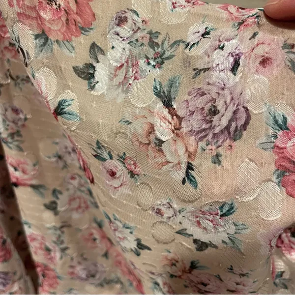 Cute creamy blush floral ruffle crop silky 1 shoulder crop top mermaid fairy - Image 5