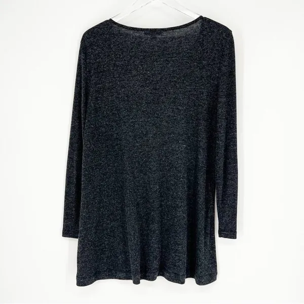 Downeast Love Long Sleeve‎ Rib Knit Top Women's XL Gray Boho - Image 3