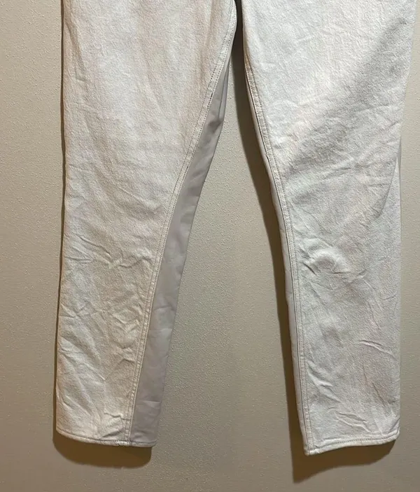 Abercrombie & Fitch LONG Curve Love Slim Straight Faux Leather Denim Jeans 29/8L - Image 7