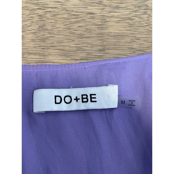Do+Be Light Purple Sleeveless Blouson Mini Dress V‑Neck Ruffle Hem Size M - Image 2