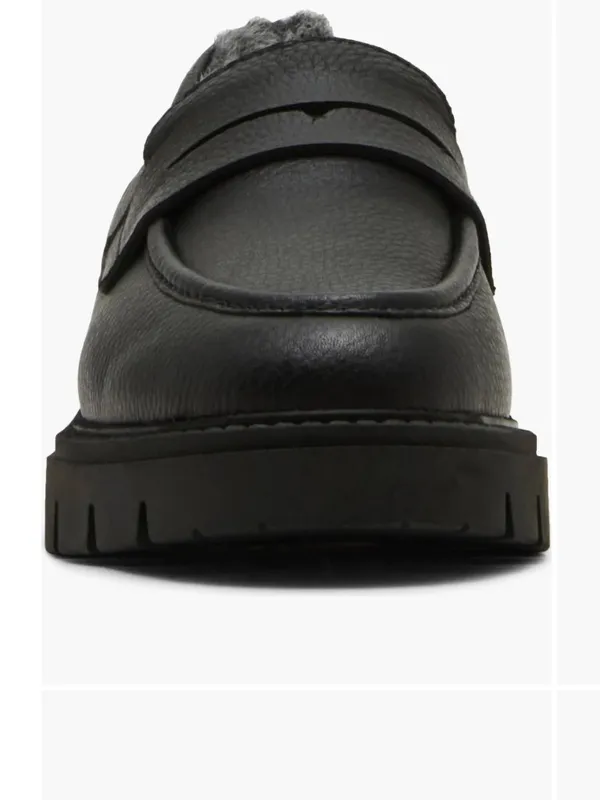 NEW $140 BLONDO Kimora Waterproof Platform Penny Loafer Black Leather SZ-8.5 - Image 4