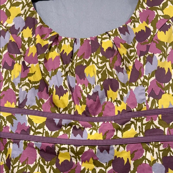 Boden valentine Purple and Yellow Floral Dress 10R‎ - Image 4
