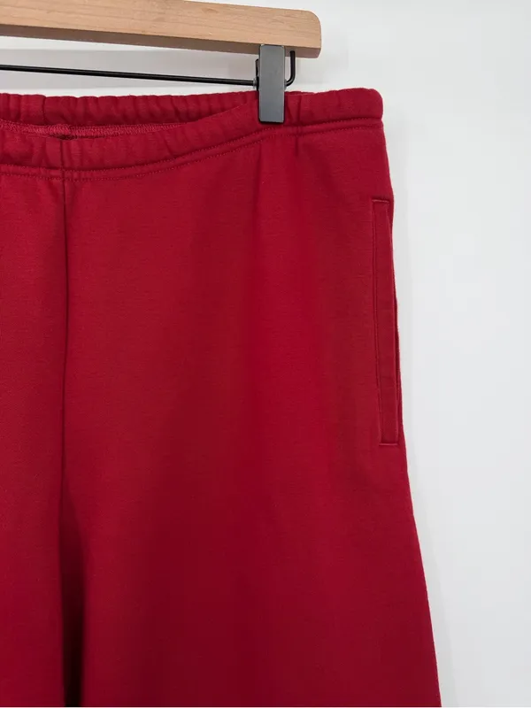 SKIMS Fleece Jogger Sweatpants Women Large Red Cotton Blend Lounge Pants - Image 5