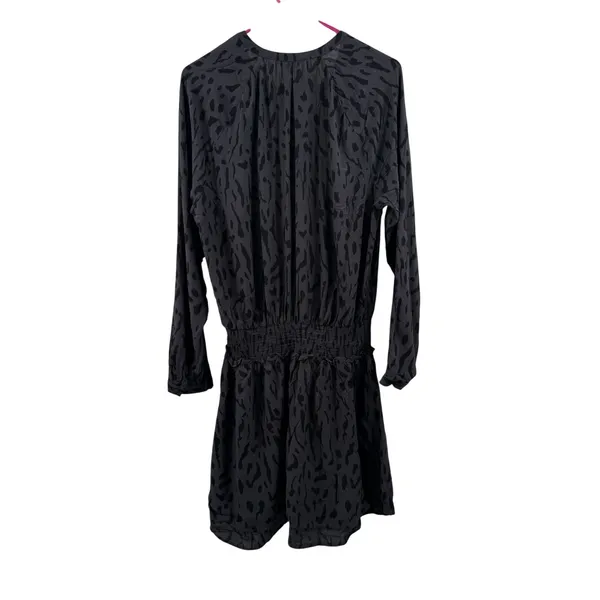 Rails Dress SZ Large Jasmine Ash Cheetah Animal Smock Waist Long Sleeve Button - Image 6