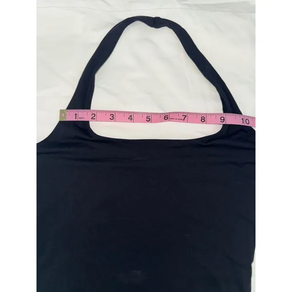 Halter Tank Top Set Solid Black‎ and White Polka Dot Square Neck 2 Pack Black Size XS - Image 7