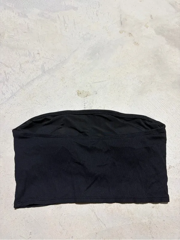 Aerie Black Ribbed swim Bandeau Top large - Image 8