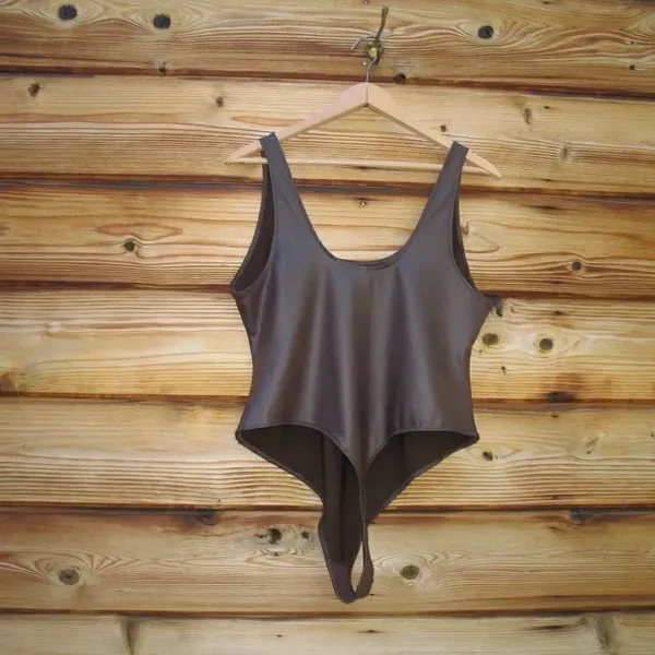 Skims Wet Jersey Thong Tank Bodysuit Cocoa 2XL - Image 6