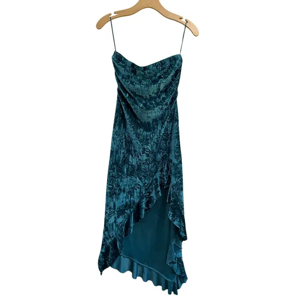 Urban Outfitters Silence + Noise‎ Velvet Strapless Midi Dress Dark Grunge Romantic Size S - Image 5