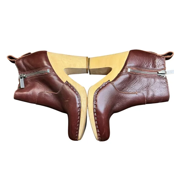 Dolce Vita Booties Womens Size 7.5 Brown Leather Ankle Zip High Heel Lined Boots - Image 7