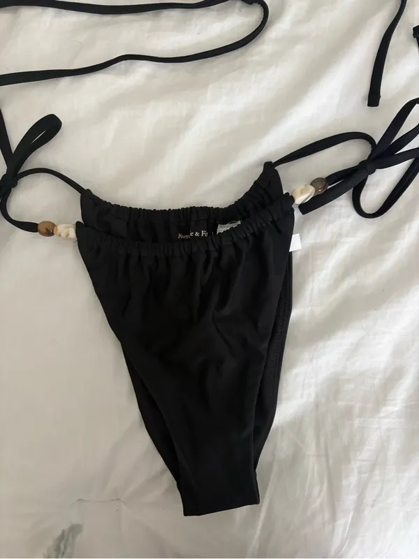 Black Halter String Bikini Top & Bottom - Image 4