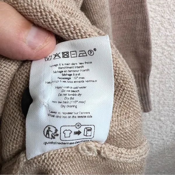 Sezane Women’s Mathie‎ Sweater Dress Wool Beige Camel Dress Size Medium - Image 11