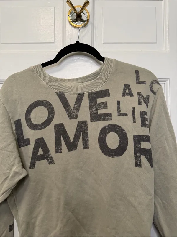 Maeve Anthropologie Love Amor Graphic Sweatshirt Sage Green Pullover Size XS‎ - Image 2