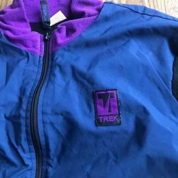 Vintage Trek Bicycle Jacket Blue Size L - Image 3
