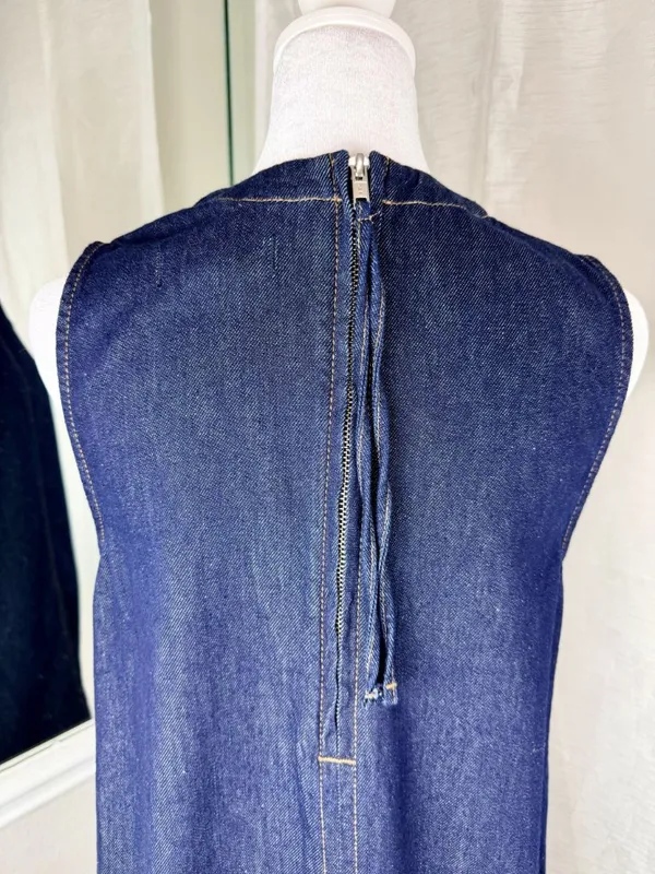 Madewell Denim Shift Dress Womens Size 2 100% Cotton Sleeveless Blue Midi - Image 12